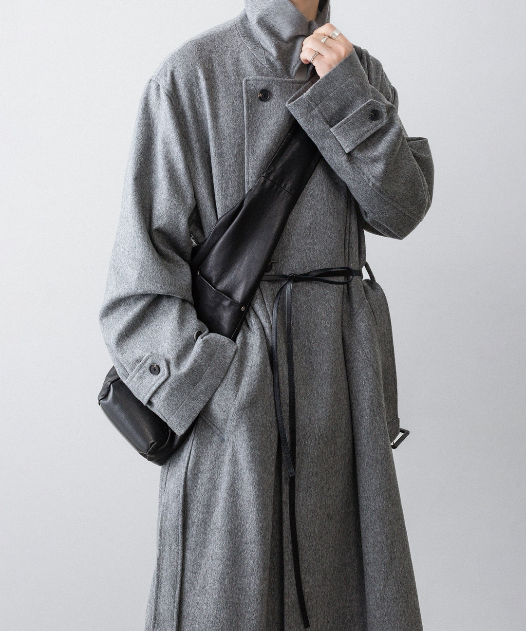 【ssstein】OVERSIZED DOUBLE BREASTED COAT - GREY