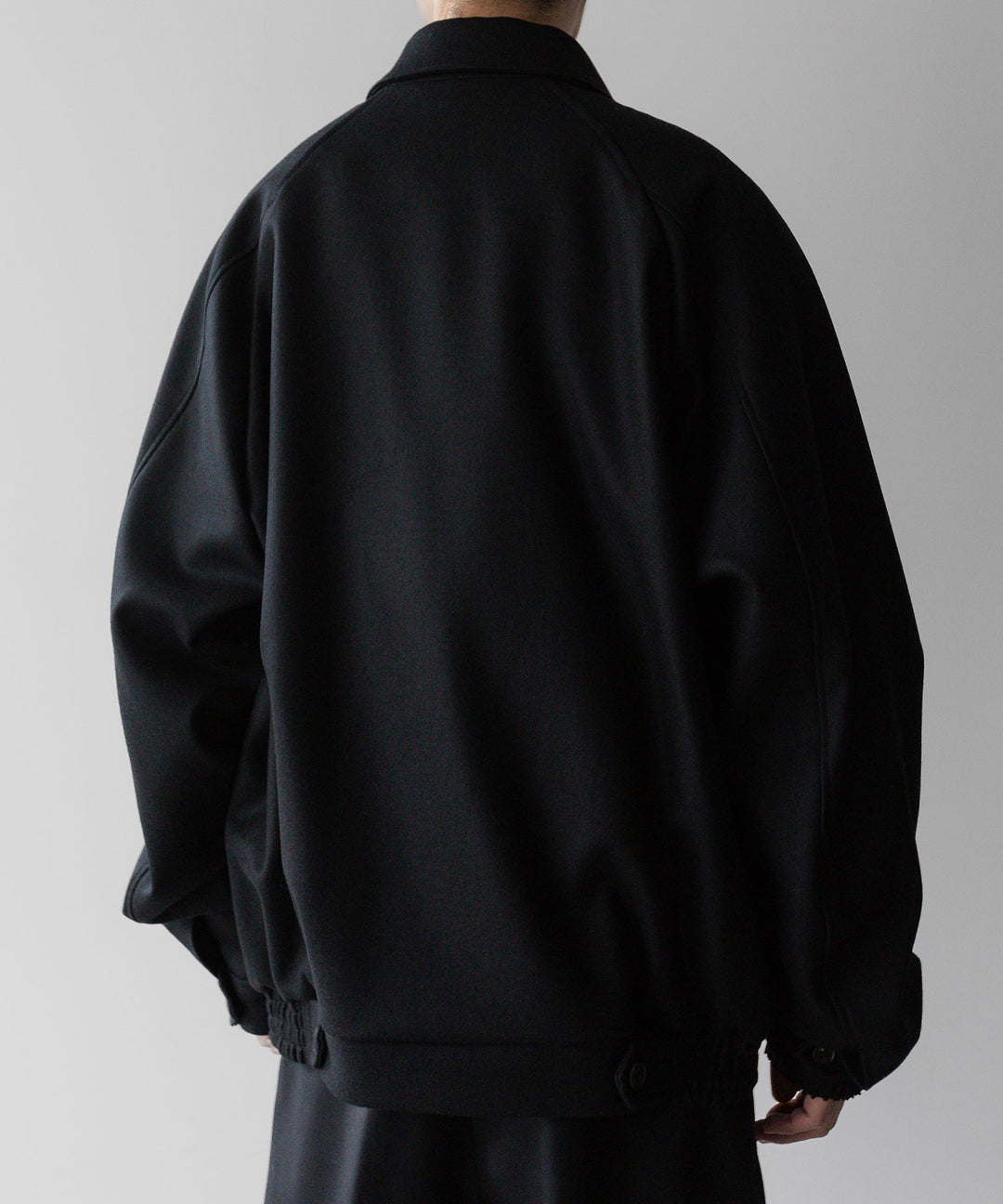 stein(シュタイン)の23AWコレクションOVERSIZED MELTON HARRINGTON ZIP JACKETのBLACK 公式通販サイトsession福岡セレクトショップ