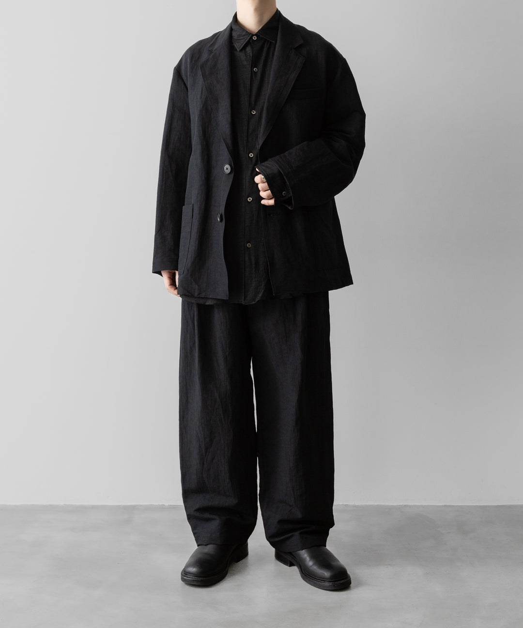 KANEMASA PHIL.-カネマサフィル28G ATMOSPHERE RAMIE L/S SHIRTのBLACK 公式通販サイトsession福岡セレクトショップ