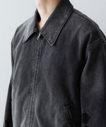 画像をギャラリービューアに読み込む, 【CODA】FADED BLACK DAMAGED CANVAS CREW JACKET - BLACK
