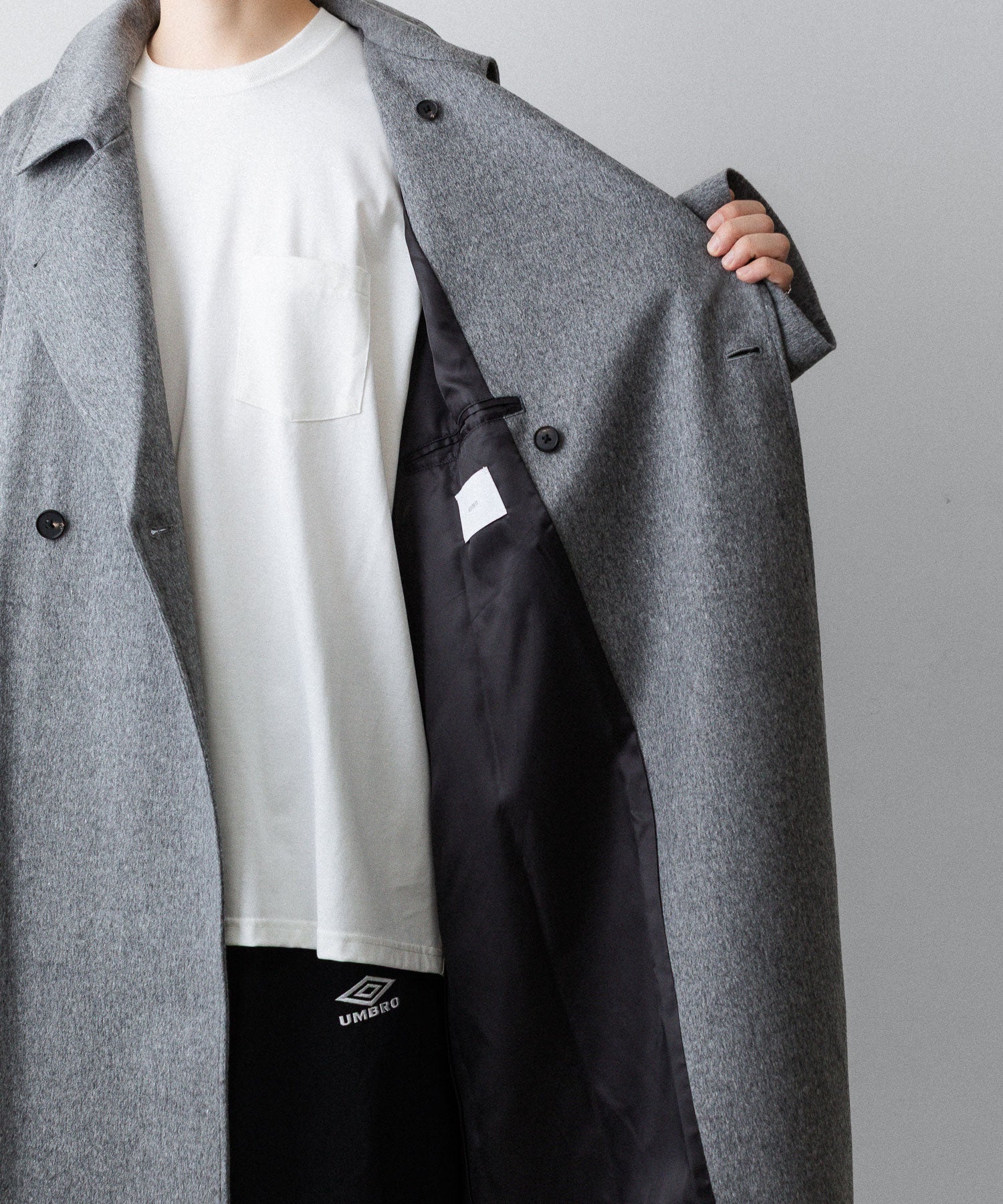 【ssstein】OVERSIZED DOUBLE BREASTED COAT - GREY