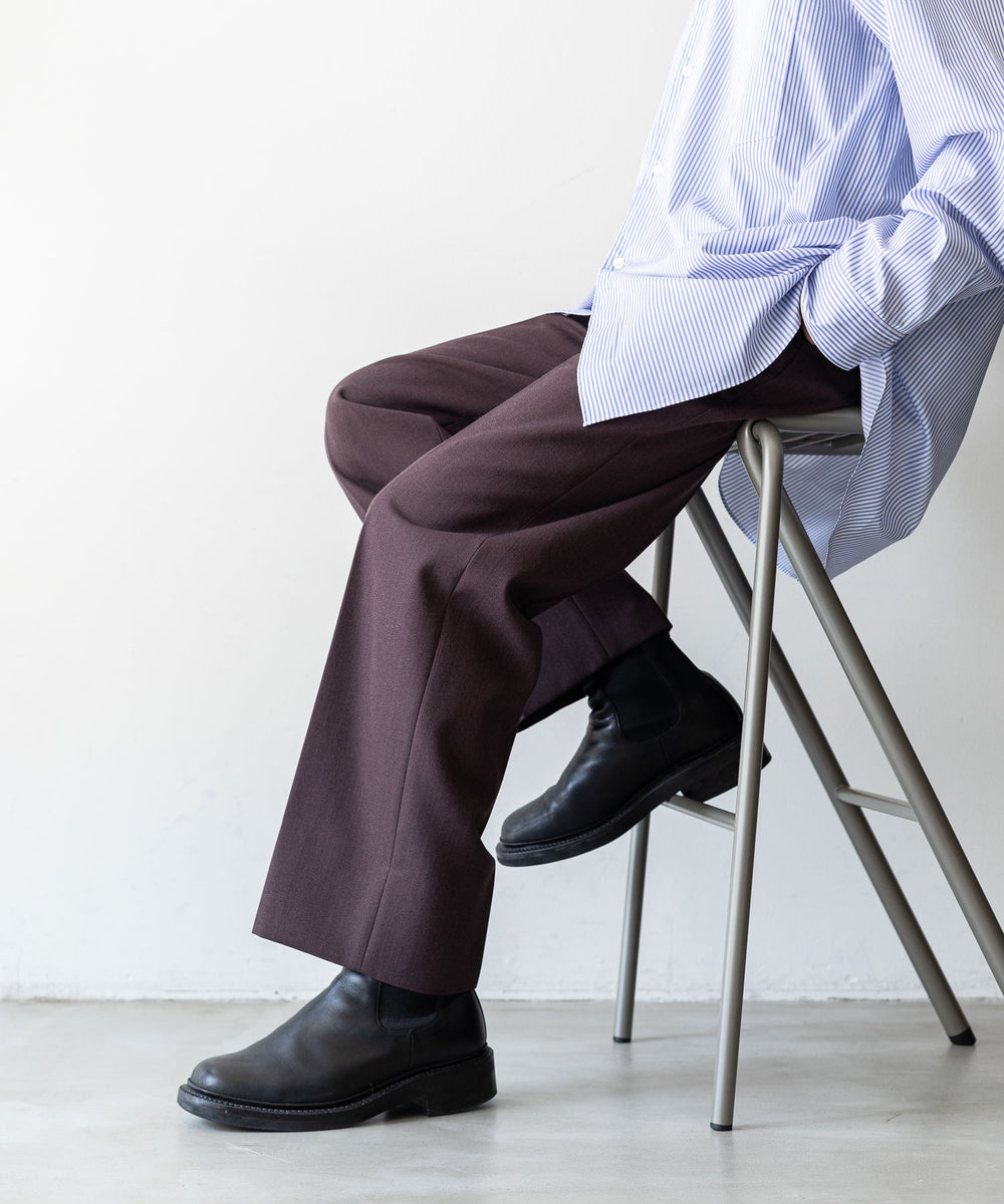 INTÉRIM インテリム 23AW LIMITED FADE BROWN 2-TUCK STRAIGHT SLACKS - WINE BROWN sessionセッション福岡セレクトショップ 公式通販サイト