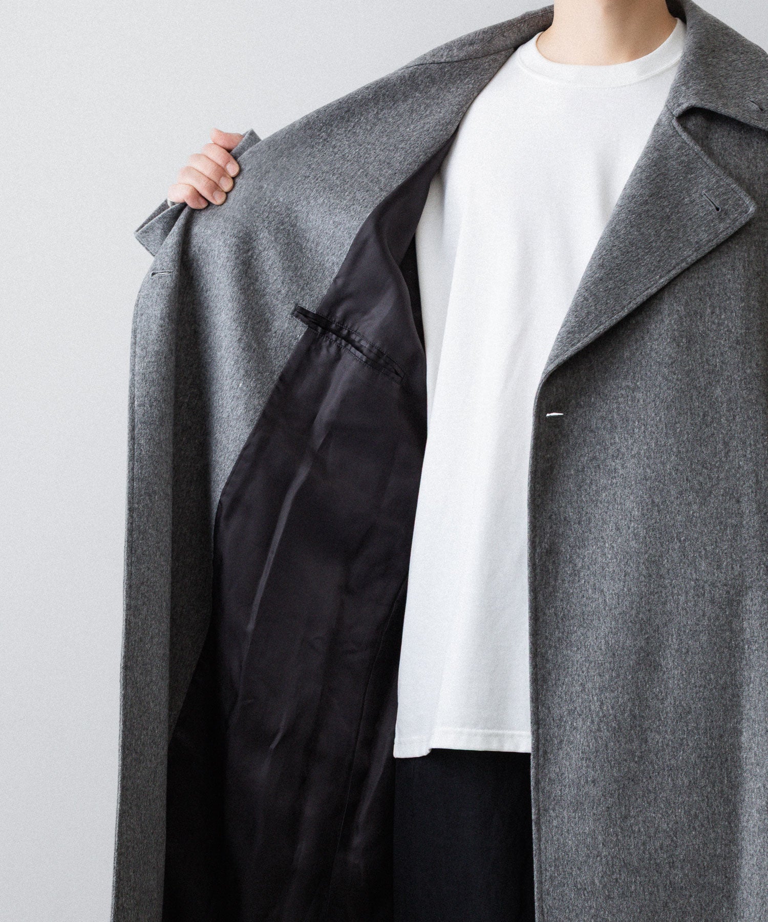 【ssstein】OVERSIZED DOUBLE BREASTED COAT - GREY