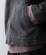 画像をギャラリービューアに読み込む, 【CODA】FADED BLACK DAMAGED CANVAS CREW JACKET - BLACK
