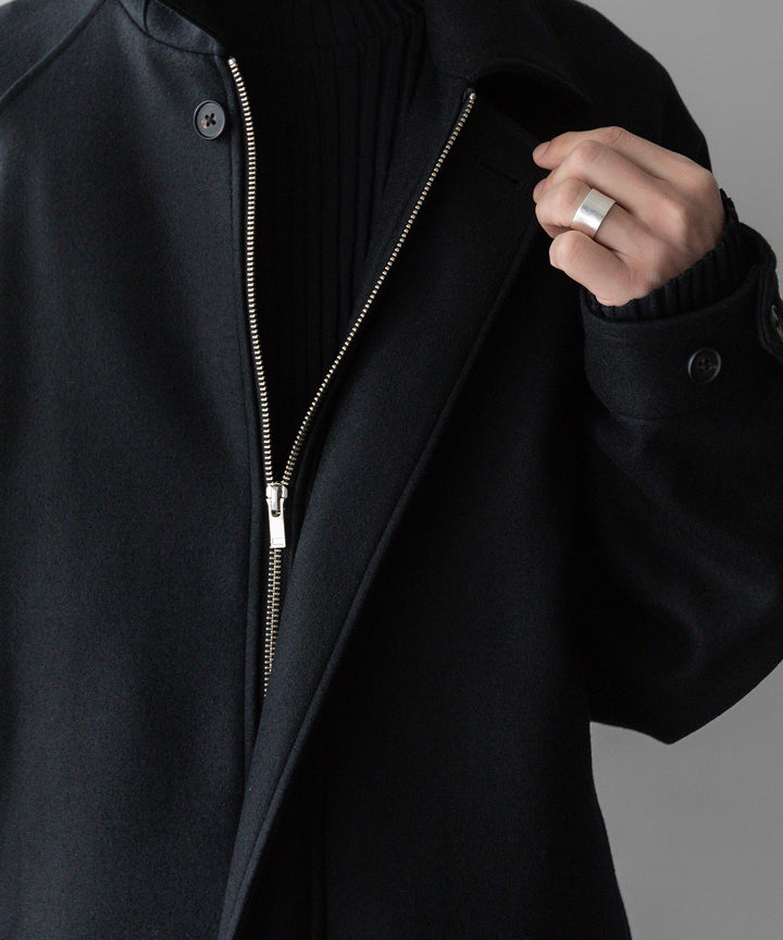 stein(シュタイン)の23AWコレクションOVERSIZED MELTON HARRINGTON ZIP JACKETのBLACK 公式通販サイトsession福岡セレクトショップ