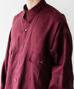 画像をギャラリービューアに読み込む, INTÉRIM インテリムのHIGH COUNT LINEN CLOTH HYPER BIG GATHER SHIRTのBURGUNDY 公式通販サイトsession福岡セレクトショップ
