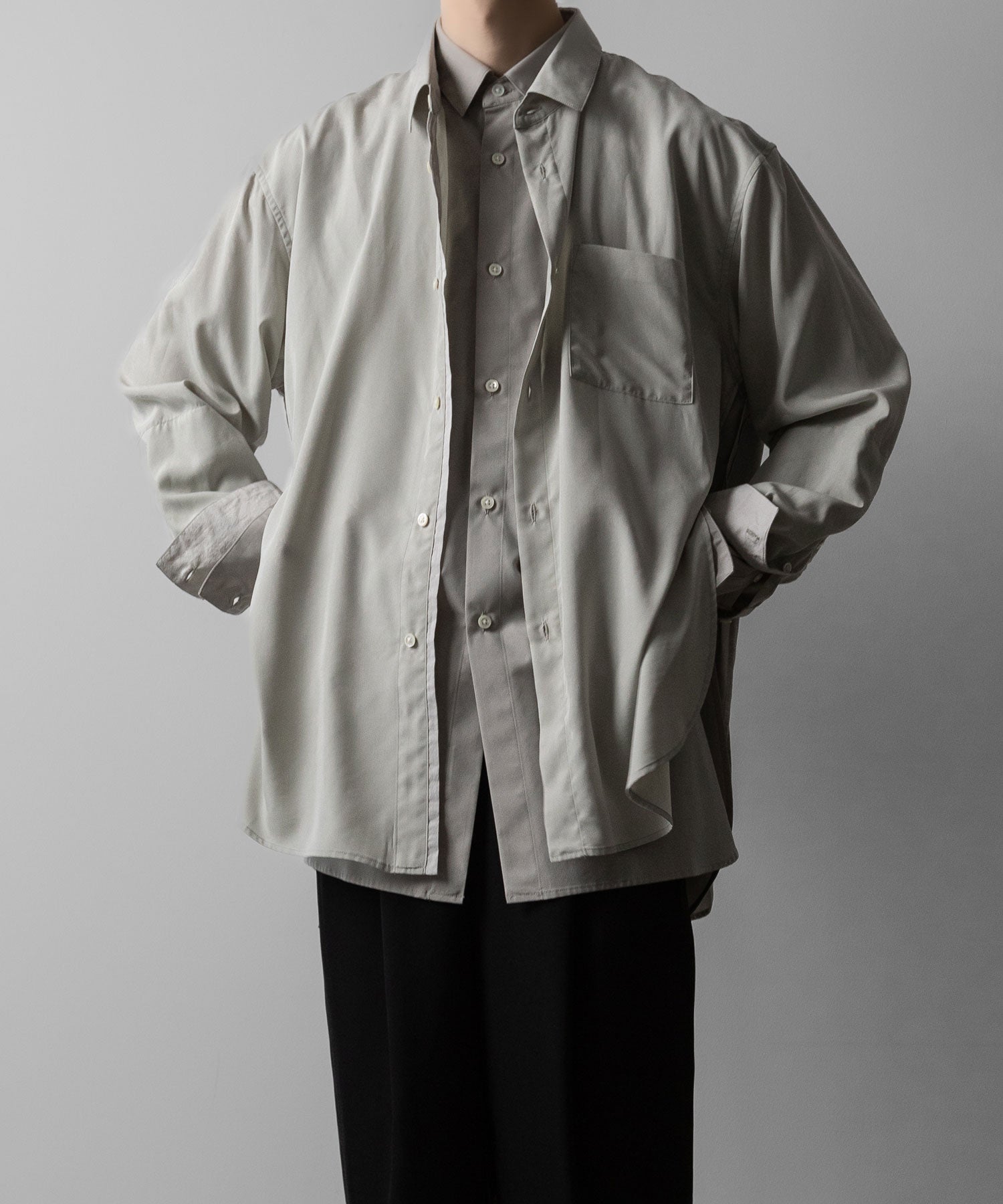 ssstein(シュタイン)のOVERSIZED LAYERED SHIRT - GREYの公式通販サイトsession福岡セレクトショップ
