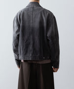 画像をギャラリービューアに読み込む, 【CODA】FADED BLACK DAMAGED CANVAS CREW JACKET - BLACK
