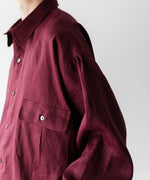 画像をギャラリービューアに読み込む, INTÉRIM インテリムのHIGH COUNT LINEN CLOTH HYPER BIG GATHER SHIRTのBURGUNDY 公式通販サイトsession福岡セレクトショップ
