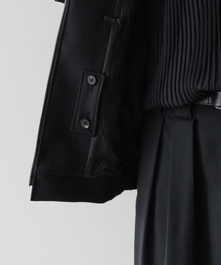 stein(シュタイン)の23AWコレクションOVERSIZED MELTON HARRINGTON ZIP JACKETのBLACK 公式通販サイトsession福岡セレクトショップ