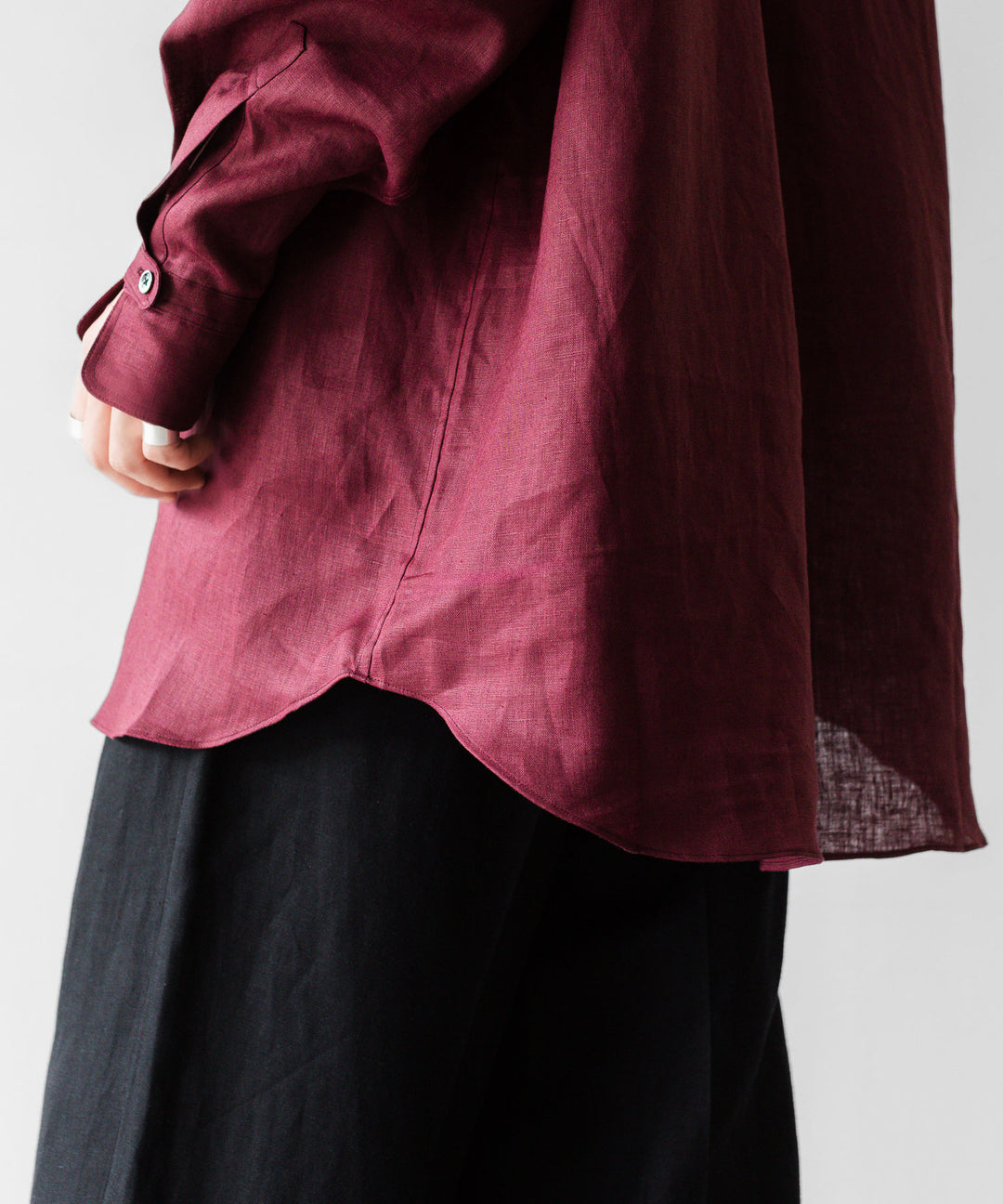 INTÉRIM インテリムのHIGH COUNT LINEN CLOTH HYPER BIG GATHER SHIRTのBURGUNDY 公式通販サイトsession福岡セレクトショップ