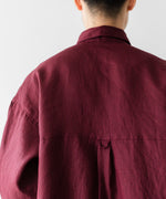 画像をギャラリービューアに読み込む, INTÉRIM インテリムのHIGH COUNT LINEN CLOTH HYPER BIG GATHER SHIRTのBURGUNDY 公式通販サイトsession福岡セレクトショップ
