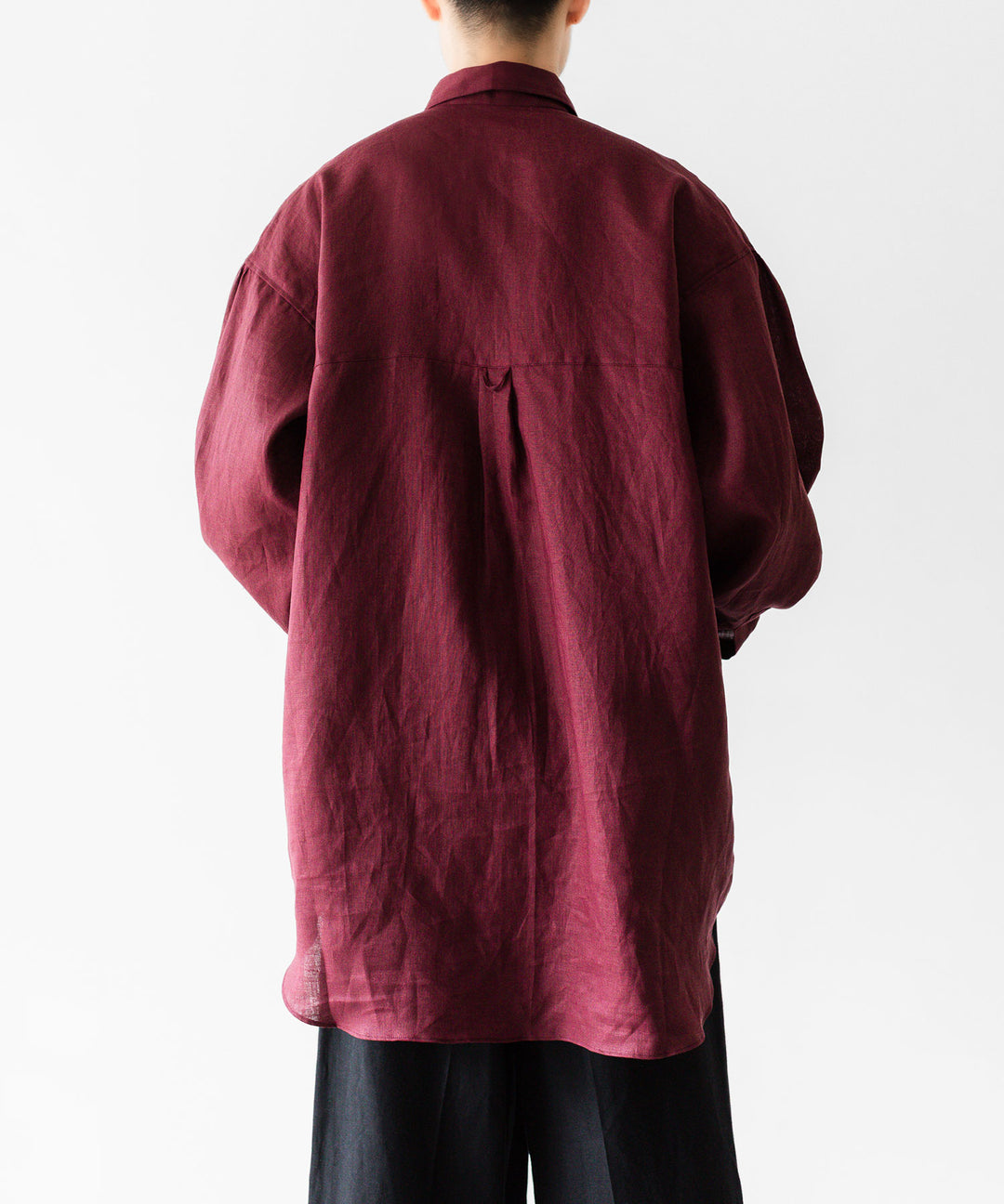 INTÉRIM インテリムのHIGH COUNT LINEN CLOTH HYPER BIG GATHER SHIRTのBURGUNDY 公式通販サイトsession福岡セレクトショップ