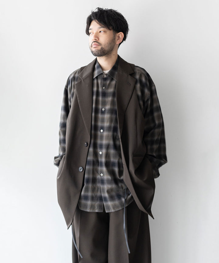 stein(シュタイン)の23AWコレクションOVERSIZED DOWN PAT SHIRTのKHAKI OMBRE