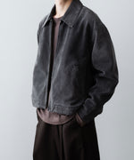 画像をギャラリービューアに読み込む, 【CODA】FADED BLACK DAMAGED CANVAS CREW JACKET - BLACK
