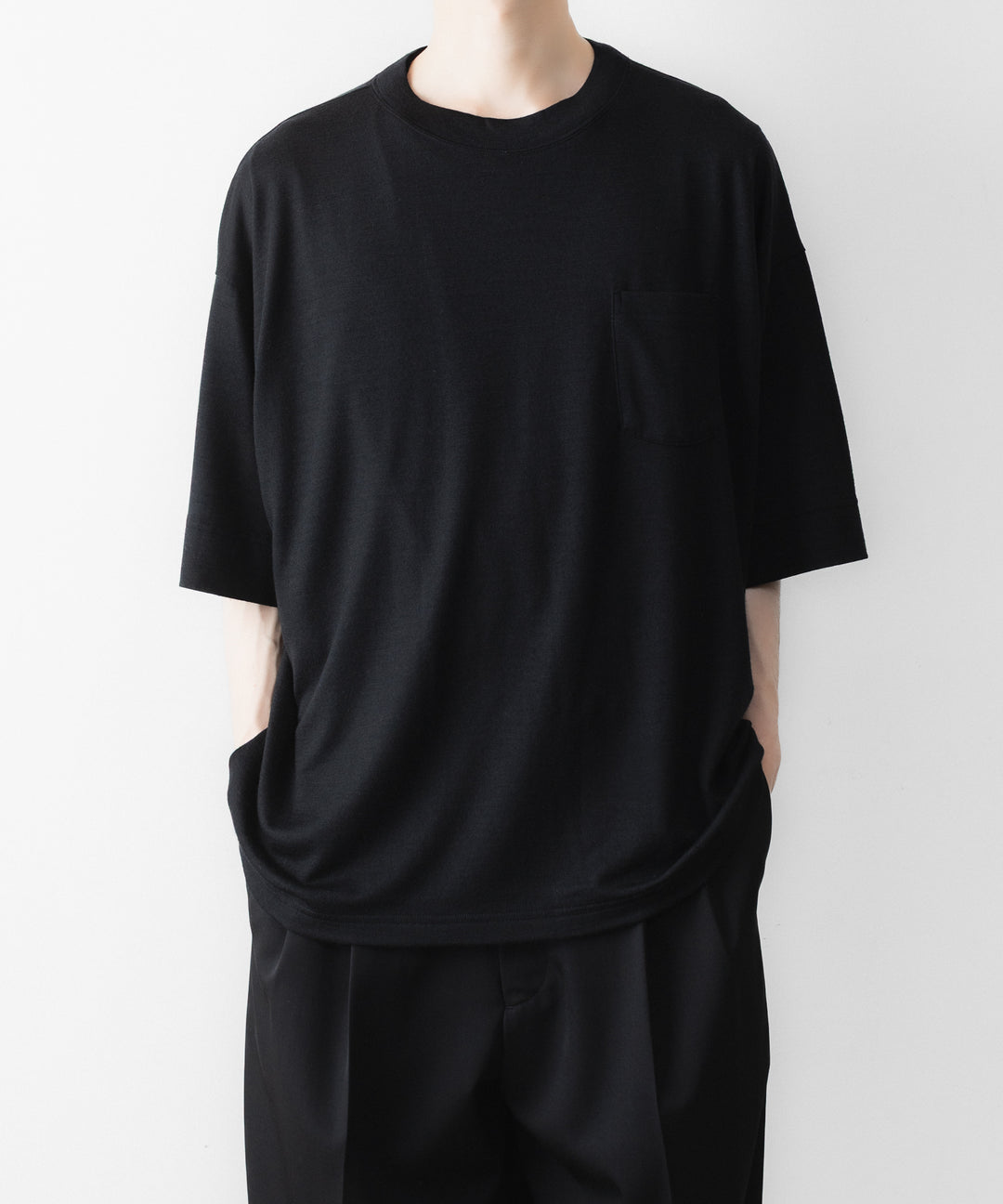 WWW - WRAPINKNOT wool wearのS/S OVERSIZED POCKET T-SHIRTのBLACK 公式通販サイトsession福岡セレクトショップ