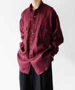 画像をギャラリービューアに読み込む, INTÉRIM インテリムのHIGH COUNT LINEN CLOTH HYPER BIG GATHER SHIRTのBURGUNDY 公式通販サイトsession福岡セレクトショップ

