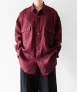 画像をギャラリービューアに読み込む, INTÉRIM インテリムのHIGH COUNT LINEN CLOTH HYPER BIG GATHER SHIRTのBURGUNDY 公式通販サイトsession福岡セレクトショップ
