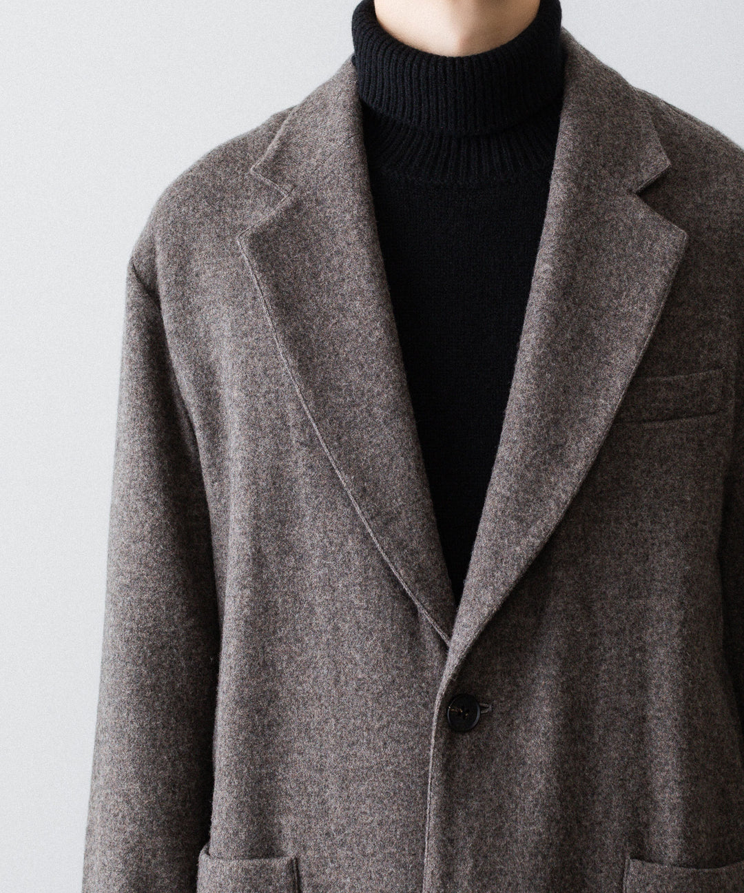 ssstein(シュタイン)のWOOL/CASHMERE FLEECE SINGLE BREASTED JACKET - GREY BROWNの公式通販サイトsession福岡セレクトショップ
