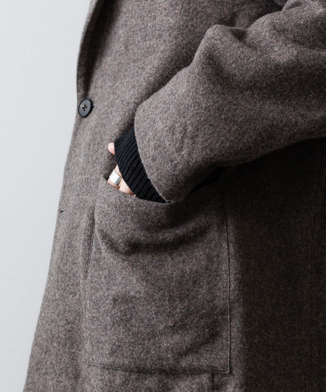 ssstein(シュタイン)のWOOL/CASHMERE FLEECE SINGLE BREASTED JACKET - GREY BROWNの公式通販サイトsession福岡セレクトショップ