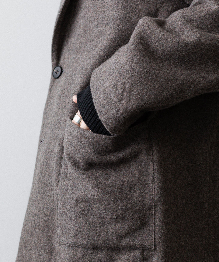 ssstein(シュタイン)のWOOL/CASHMERE FLEECE SINGLE BREASTED JACKET - GREY BROWNの公式通販サイトsession福岡セレクトショップ