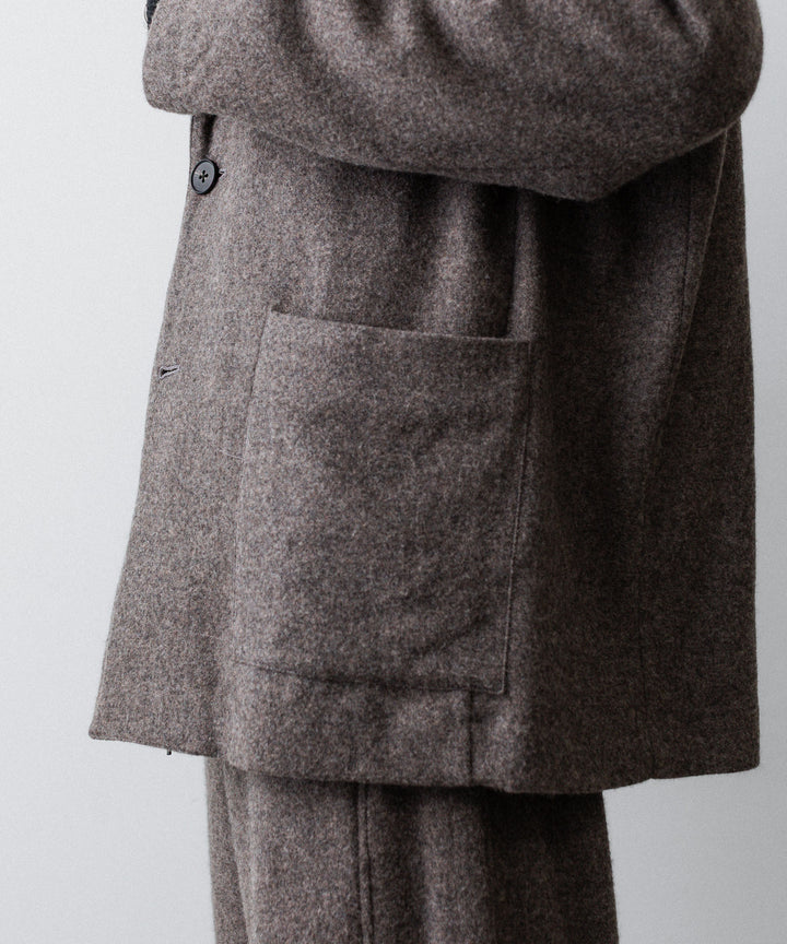 ssstein(シュタイン)のWOOL/CASHMERE FLEECE SINGLE BREASTED JACKET - GREY BROWNの公式通販サイトsession福岡セレクトショップ
