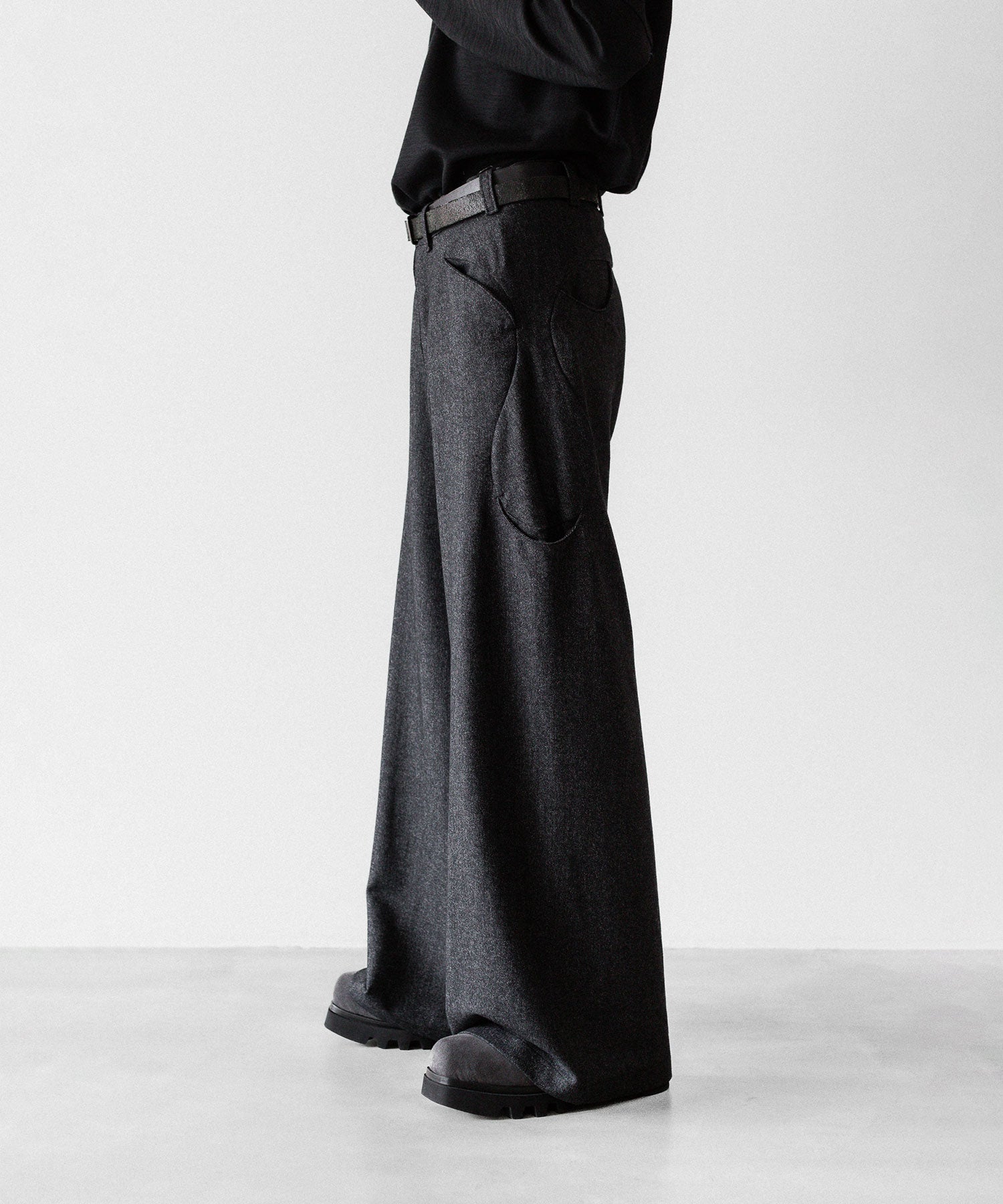 OPPOSE DUALITY オポーズデュアリティの6 POCKET SUB ONG WOOL TROUSERSのBLACK公式通販サイトsession福岡セレクトショップ