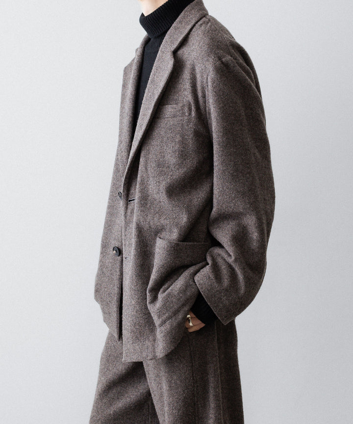 ssstein(シュタイン)のWOOL/CASHMERE FLEECE SINGLE BREASTED JACKET - GREY BROWNの公式通販サイトsession福岡セレクトショップ