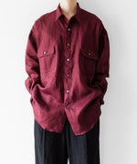 画像をギャラリービューアに読み込む, INTÉRIM インテリムのHIGH COUNT LINEN CLOTH HYPER BIG GATHER SHIRTのBURGUNDY 公式通販サイトsession福岡セレクトショップ
