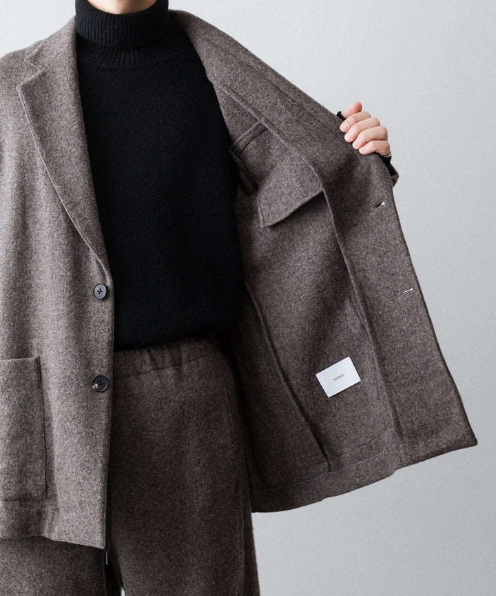 ssstein(シュタイン)のWOOL/CASHMERE FLEECE SINGLE BREASTED JACKET - GREY BROWNの公式通販サイトsession福岡セレクトショップ