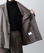 画像をギャラリービューアに読み込む, ssstein(シュタイン)のWOOL/CASHMERE FLEECE SINGLE BREASTED JACKET - GREY BROWNの公式通販サイトsession福岡セレクトショップ
