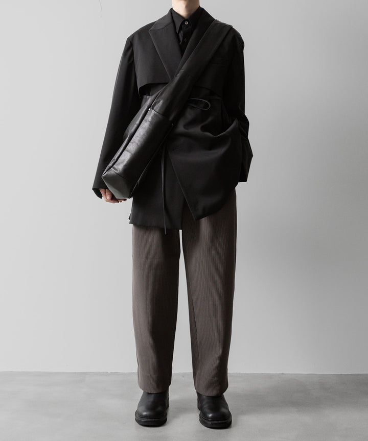 【ssstein】GRADATION PLEATS TWO TUCK TROUSERS - D.GREIGE