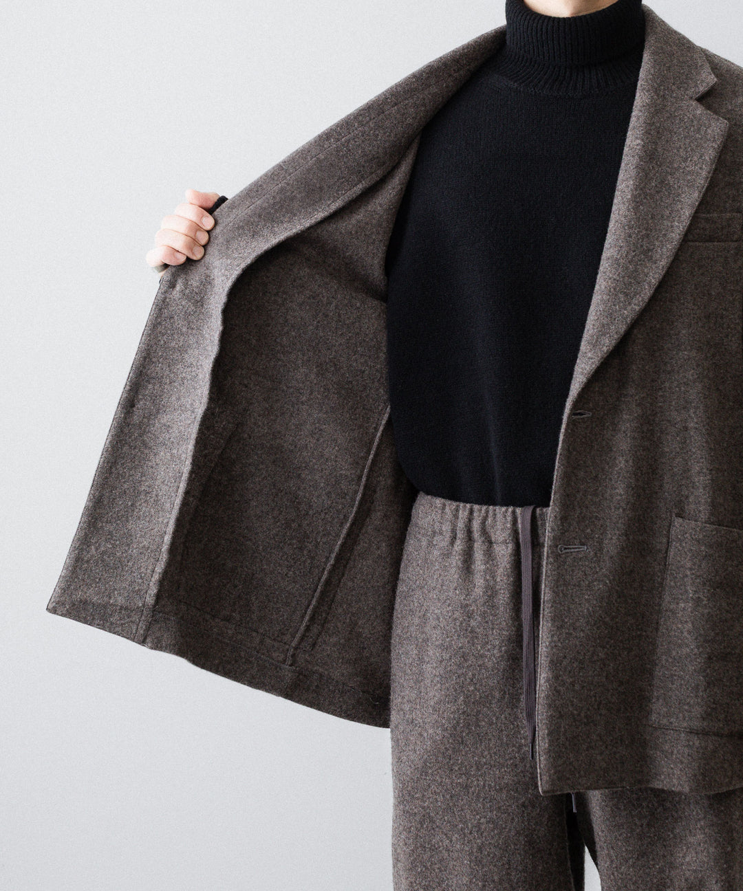 ssstein(シュタイン)のWOOL/CASHMERE FLEECE SINGLE BREASTED JACKET - GREY BROWNの公式通販サイトsession福岡セレクトショップ
