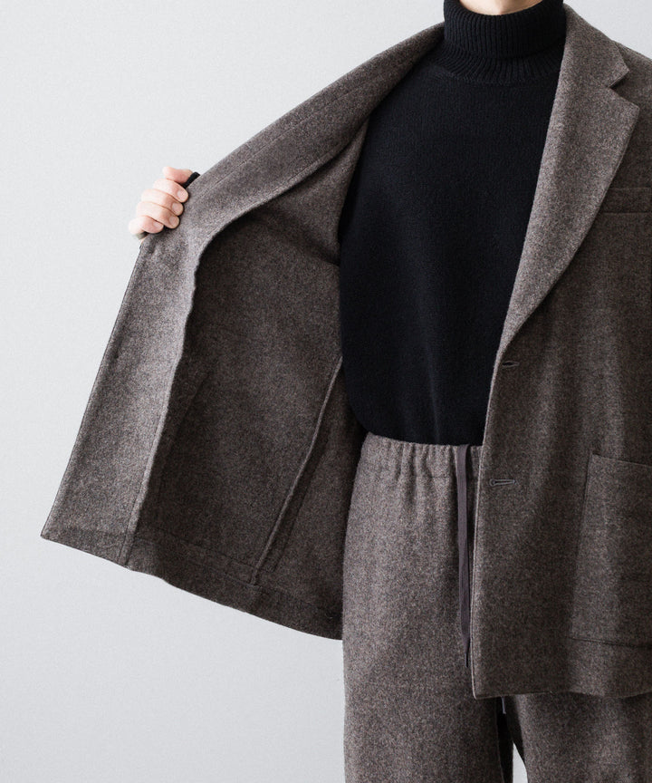 ssstein(シュタイン)のWOOL/CASHMERE FLEECE SINGLE BREASTED JACKET - GREY BROWNの公式通販サイトsession福岡セレクトショップ