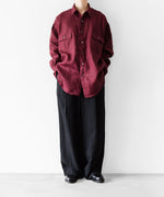 画像をギャラリービューアに読み込む, INTÉRIM インテリムのHIGH COUNT LINEN CLOTH HYPER BIG GATHER SHIRTのBURGUNDY 公式通販サイトsession福岡セレクトショップ
