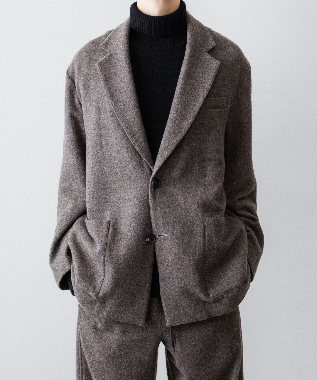 ssstein(シュタイン)のWOOL/CASHMERE FLEECE SINGLE BREASTED JACKET - GREY BROWNの公式通販サイトsession福岡セレクトショップ