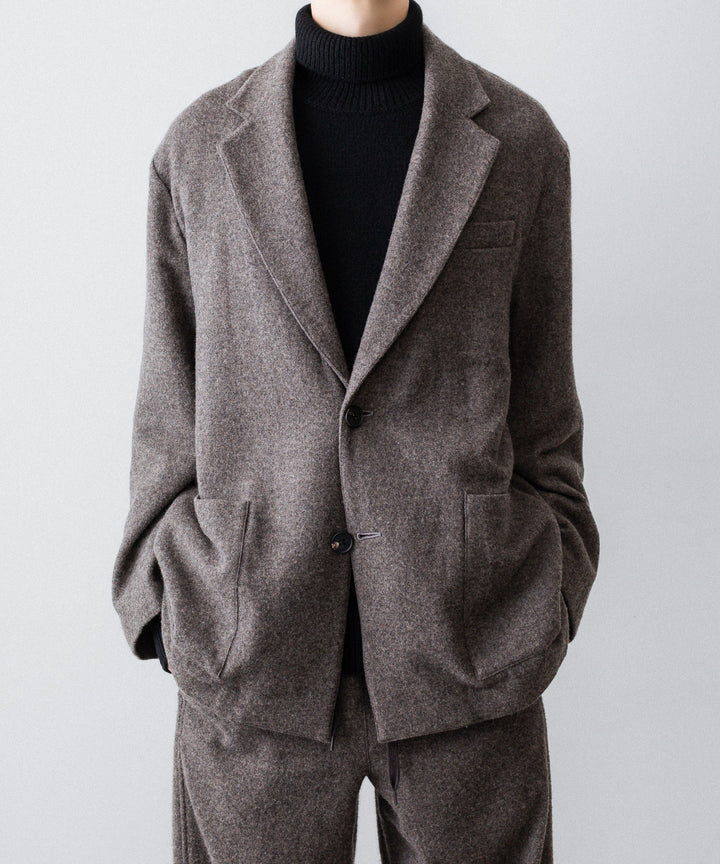 ssstein(シュタイン)のWOOL/CASHMERE FLEECE SINGLE BREASTED JACKET - GREY BROWNの公式通販サイトsession福岡セレクトショップ