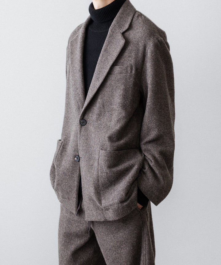 ssstein(シュタイン)のWOOL/CASHMERE FLEECE SINGLE BREASTED JACKET - GREY BROWNの公式通販サイトsession福岡セレクトショップ