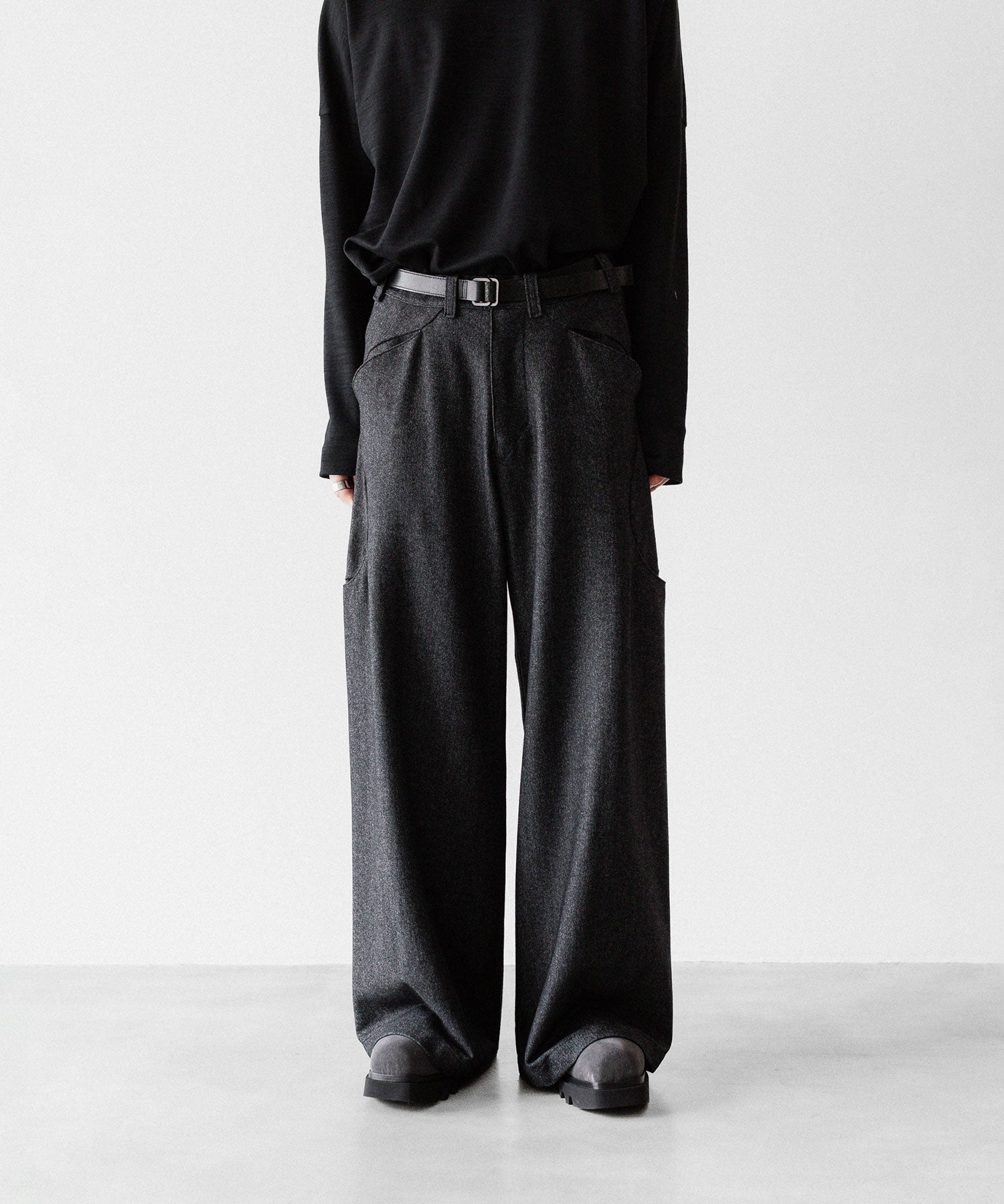 OPPOSE DUALITY オポーズデュアリティの6 POCKET SUB ONG WOOL TROUSERSのBLACK公式通販サイトsession福岡セレクトショップ