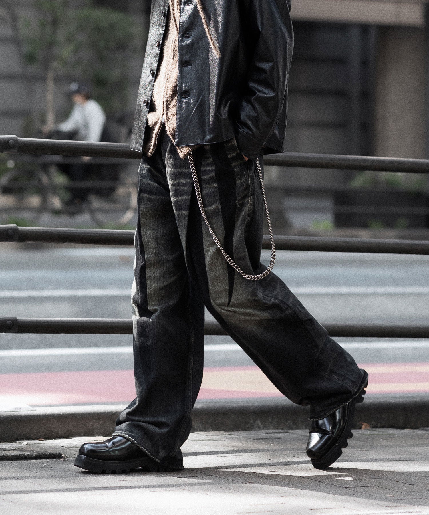 【SUBLATIONS】2TUCK WIDE DENIM PANTS "ENTASIS MK-Ⅱ" - USED BLACK