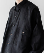 画像をギャラリービューアに読み込む, INTÉRIM インテリムのHIGH COUNT LINEN CLOTH HYPER BIG GATHER SHIRTのBLACK 公式通販サイトsession福岡セレクトショップ
