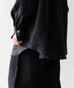 画像をギャラリービューアに読み込む, INTÉRIM インテリムのHIGH COUNT LINEN CLOTH HYPER BIG GATHER SHIRTのBLACK 公式通販サイトsession福岡セレクトショップ
