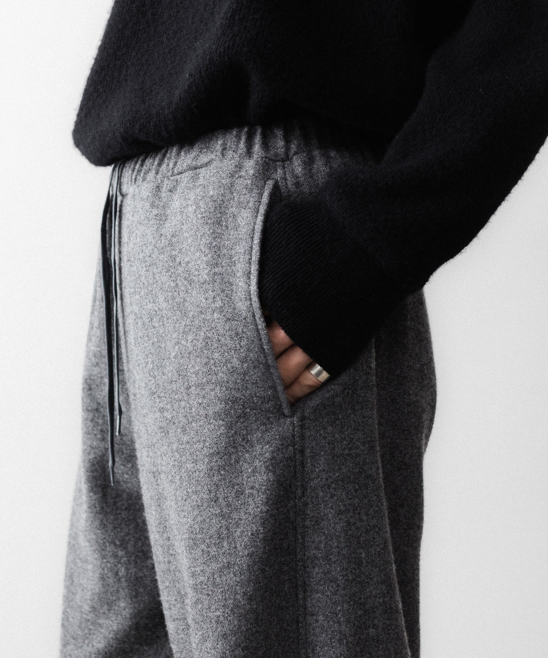 【ssstein】 W/CA FLEECE TWIST PANTS - GREY