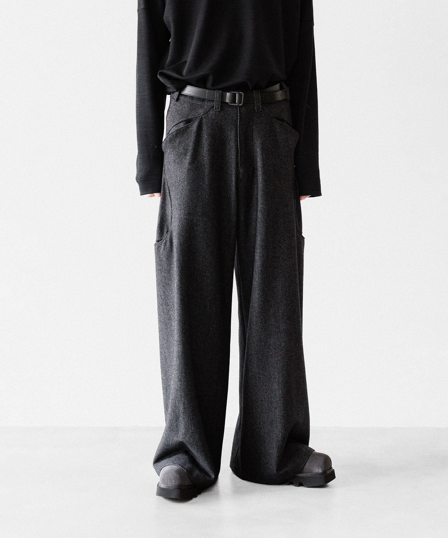 OPPOSE DUALITY オポーズデュアリティの6 POCKET SUB ONG WOOL TROUSERSのBLACK公式通販サイトsession福岡セレクトショップ