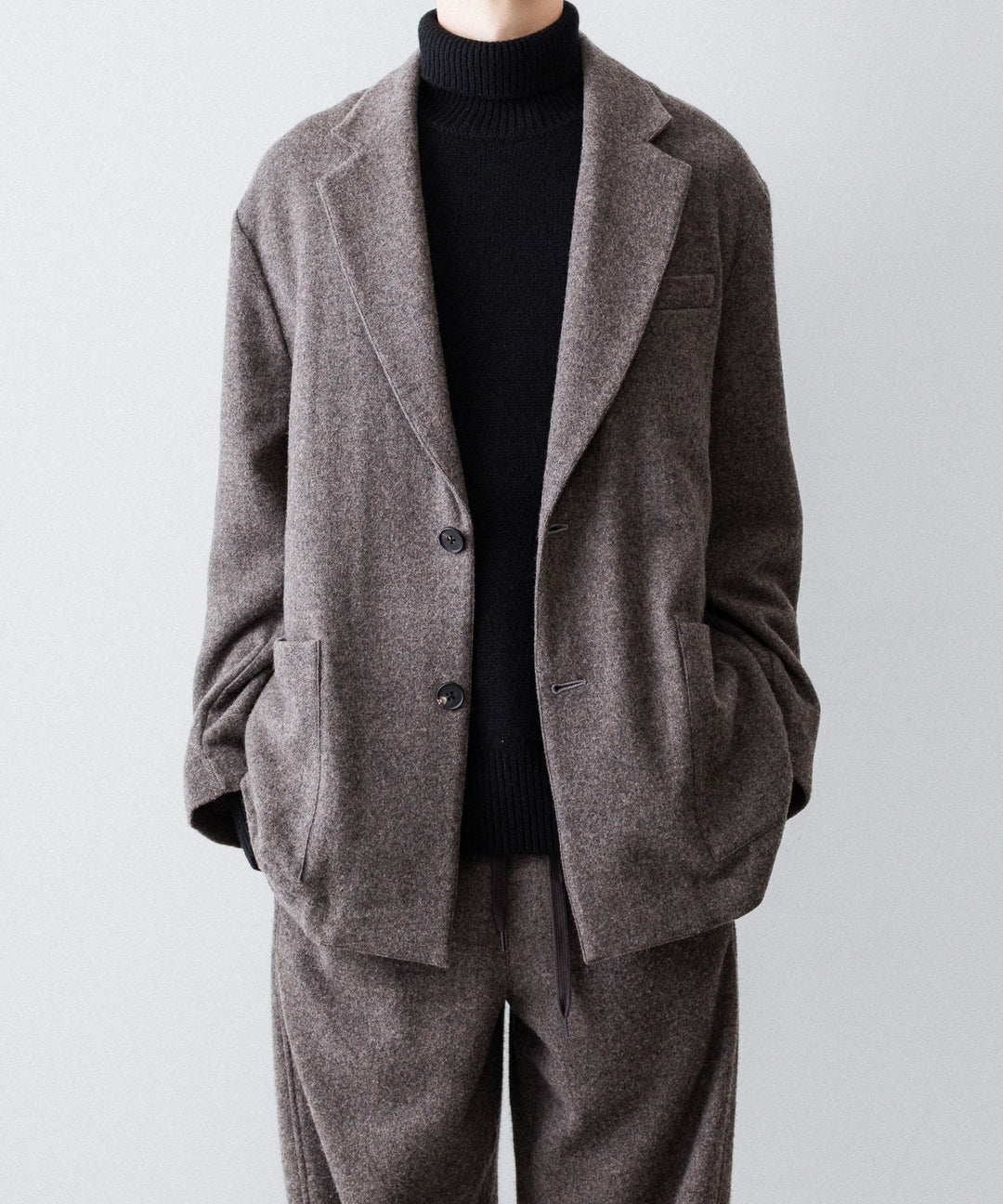 ssstein(シュタイン)のWOOL/CASHMERE FLEECE SINGLE BREASTED JACKET - GREY BROWNの公式通販サイトsession福岡セレクトショップ