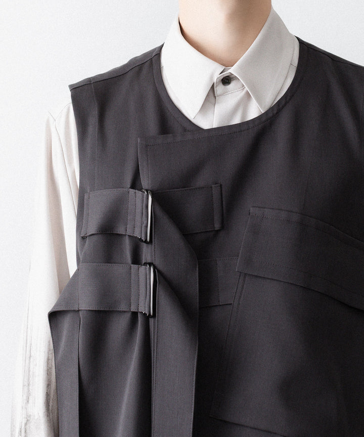 UJOH - ウジョーのBIG POCKET W BELTED VESTのSTEEL GRY公式通販サイトsession福岡セレクトショップ