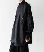 画像をギャラリービューアに読み込む, INTÉRIM インテリムのHIGH COUNT LINEN CLOTH HYPER BIG GATHER SHIRTのBLACK 公式通販サイトsession福岡セレクトショップ
