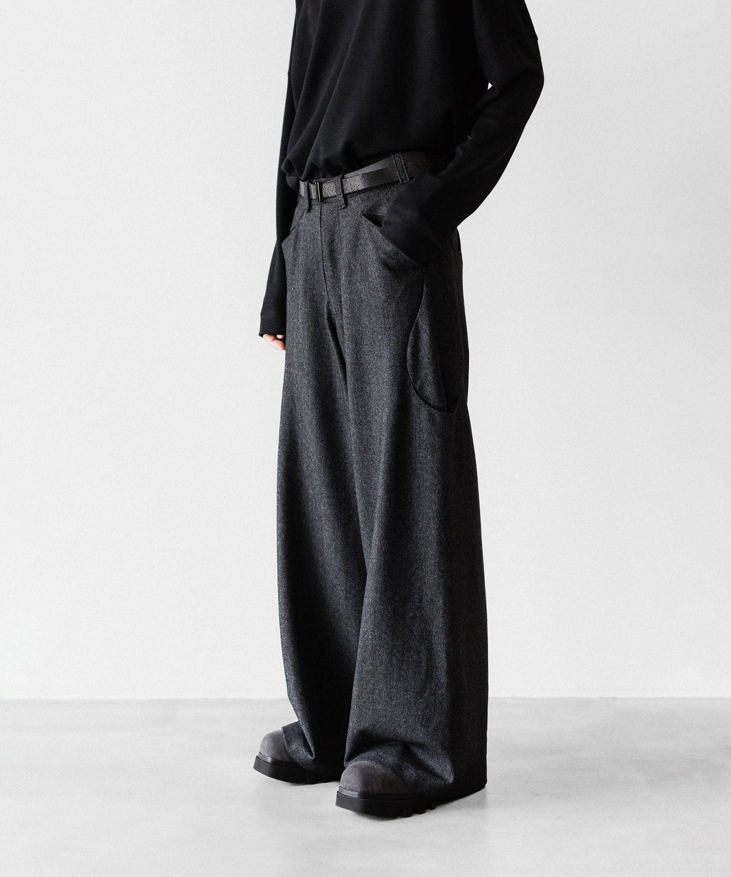 OPPOSE DUALITY オポーズデュアリティの6 POCKET SUB ONG WOOL TROUSERSのBLACK公式通販サイトsession福岡セレクトショップ