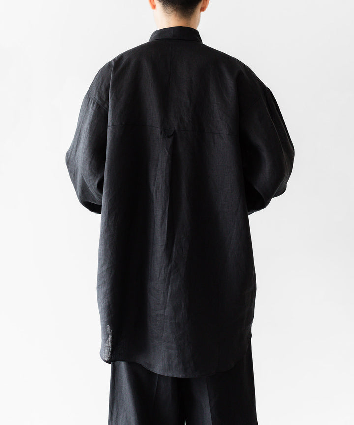 INTÉRIM インテリムのHIGH COUNT LINEN CLOTH HYPER BIG GATHER SHIRTのBLACK 公式通販サイトsession福岡セレクトショップ