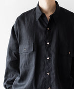 画像をギャラリービューアに読み込む, INTÉRIM インテリムのHIGH COUNT LINEN CLOTH HYPER BIG GATHER SHIRTのBLACK 公式通販サイトsession福岡セレクトショップ
